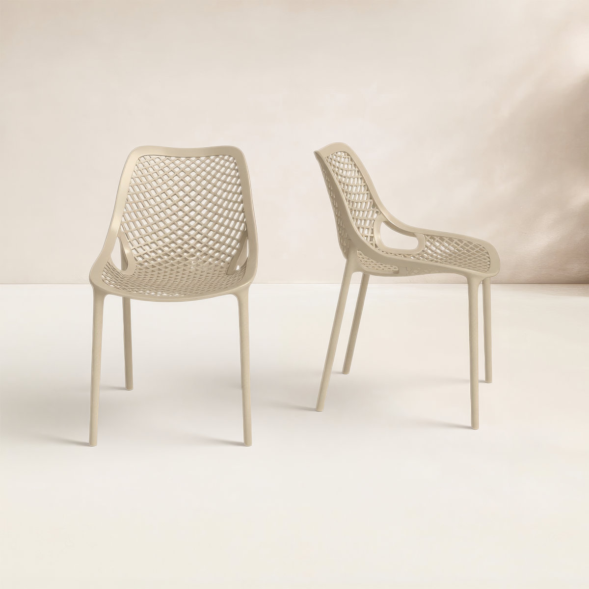 AllModern Set of 2 Farrah Outdoor Stacking Dining Side Chairs, 9 (originally 0)